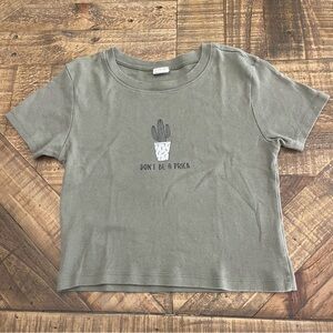 Chic Olive Green Cactus Crop Top